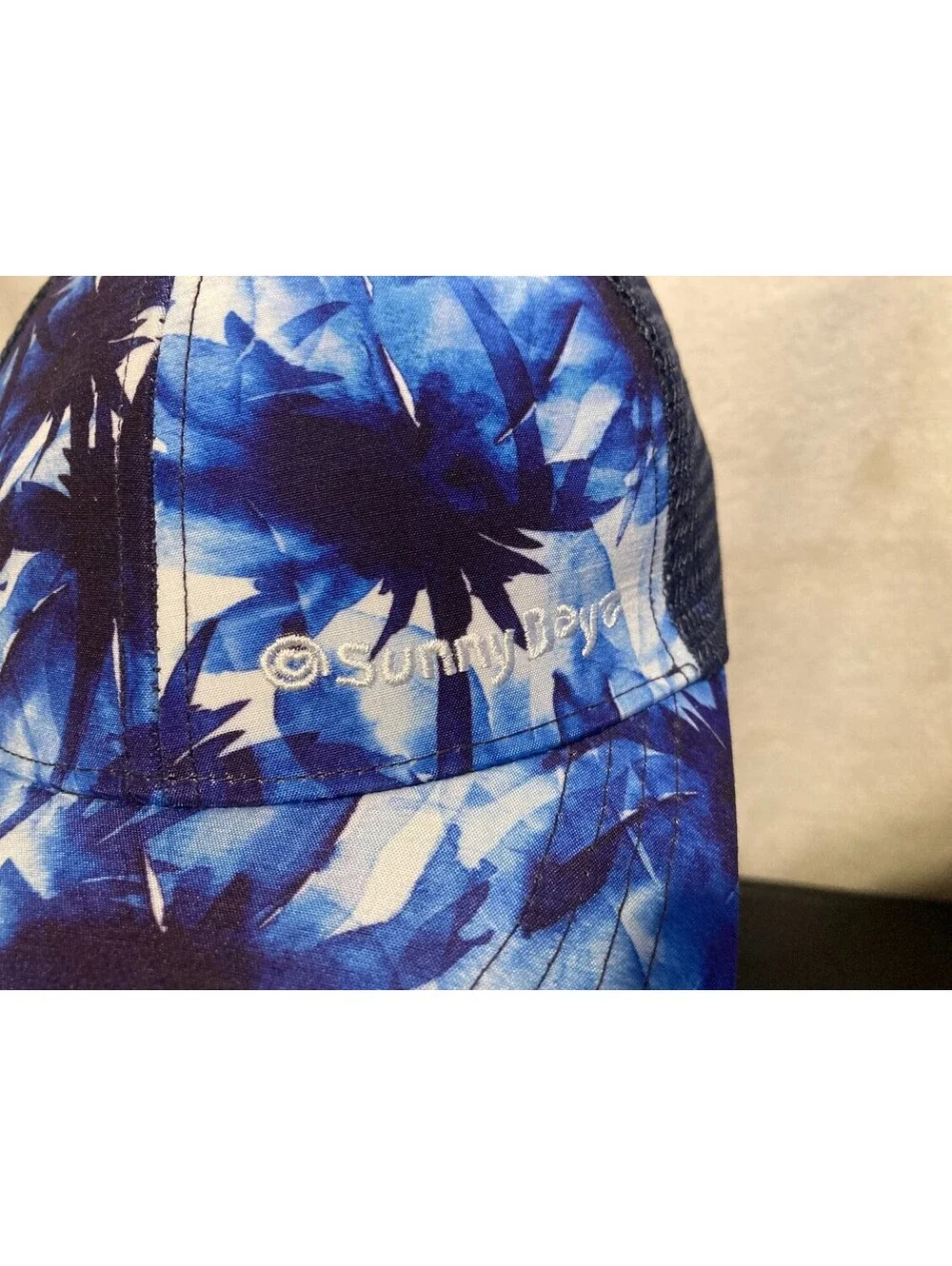 Sunny Dayz Blue Floral Trucker Hat Adjustable Mesh Snapback Baseball Cap